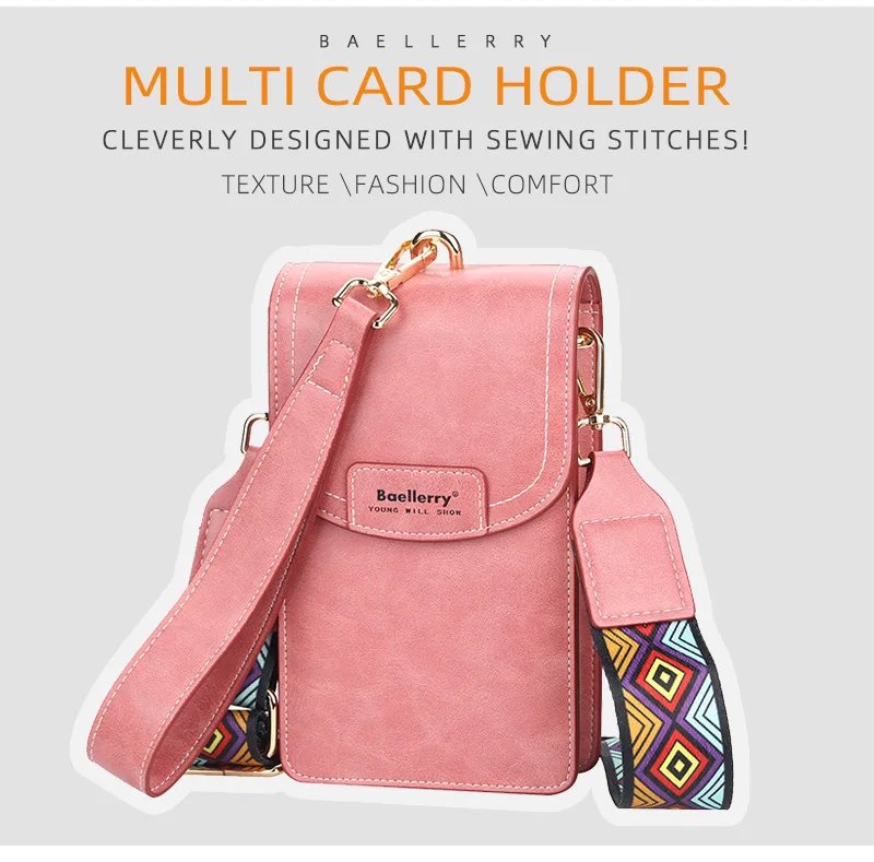 Korean edition phone bag New Baellerry fashion phone bag Buckle Crossbody Phone Bag Fashion Versatile Shoulder Bag