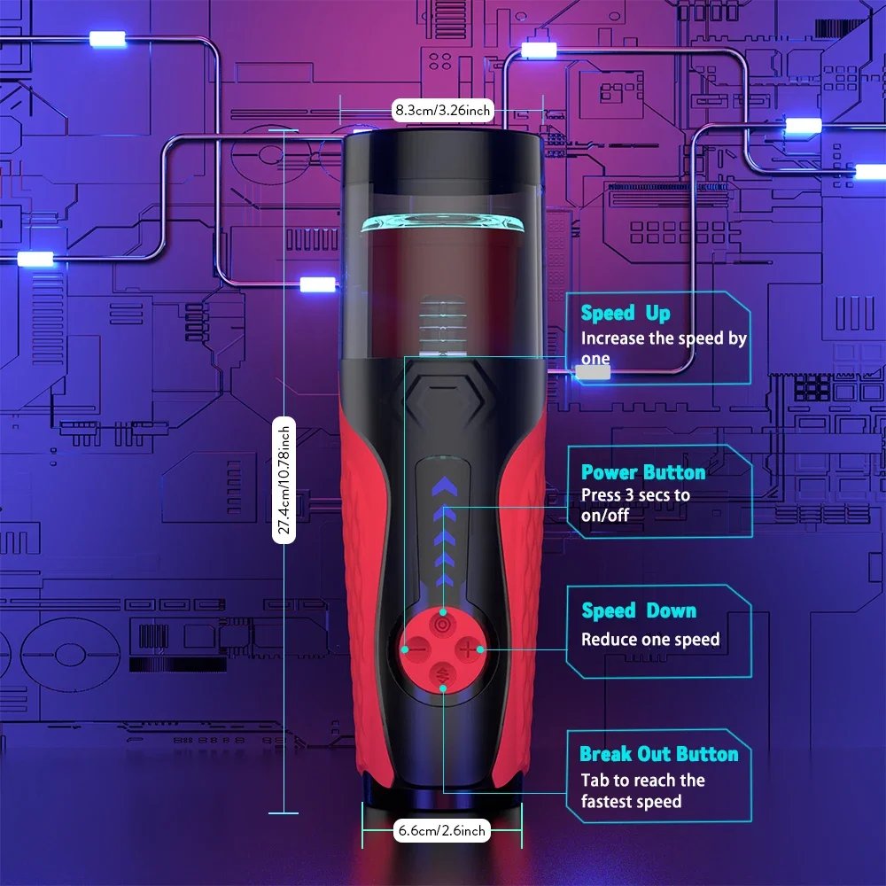 Automatic Telescopic Male Masturbator 7 Thrusting Rotating Modes Pocket Pussy Blowjob Sex Machine Penis Pump Piston Mastubator