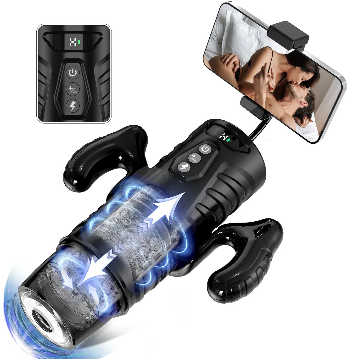 Automatic Telescopic Male Masturbator 7 Thrusting Rotating Modes Pocket Pussy Blowjob Sex Machine Penis Pump Piston Mastubator