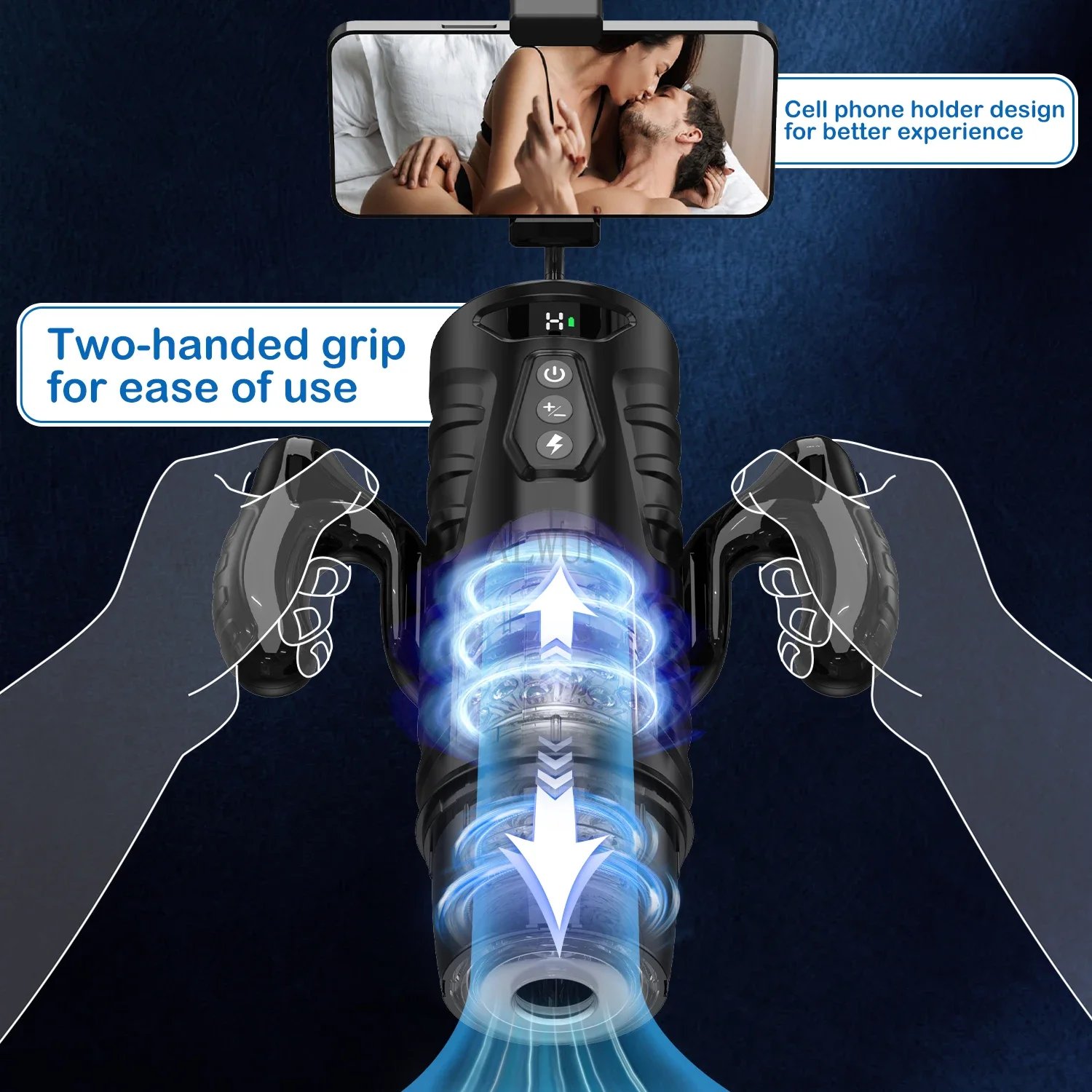 Automatic Telescopic Male Masturbator 7 Thrusting Rotating Modes Pocket Pussy Blowjob Sex Machine Penis Pump Piston Mastubator