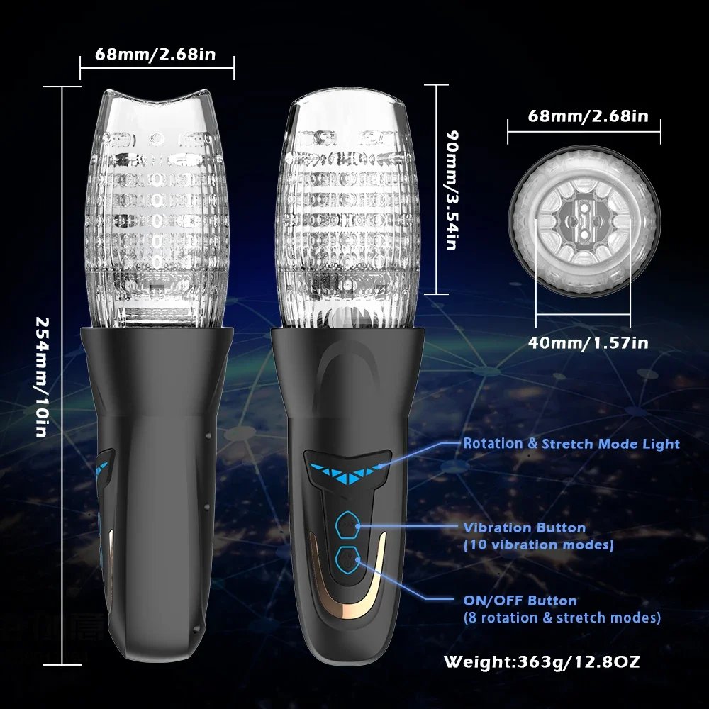 Automatic Telescopic Male Masturbator 7 Thrusting Rotating Modes Pocket Pussy Blowjob Sex Machine Penis Pump Piston Mastubator