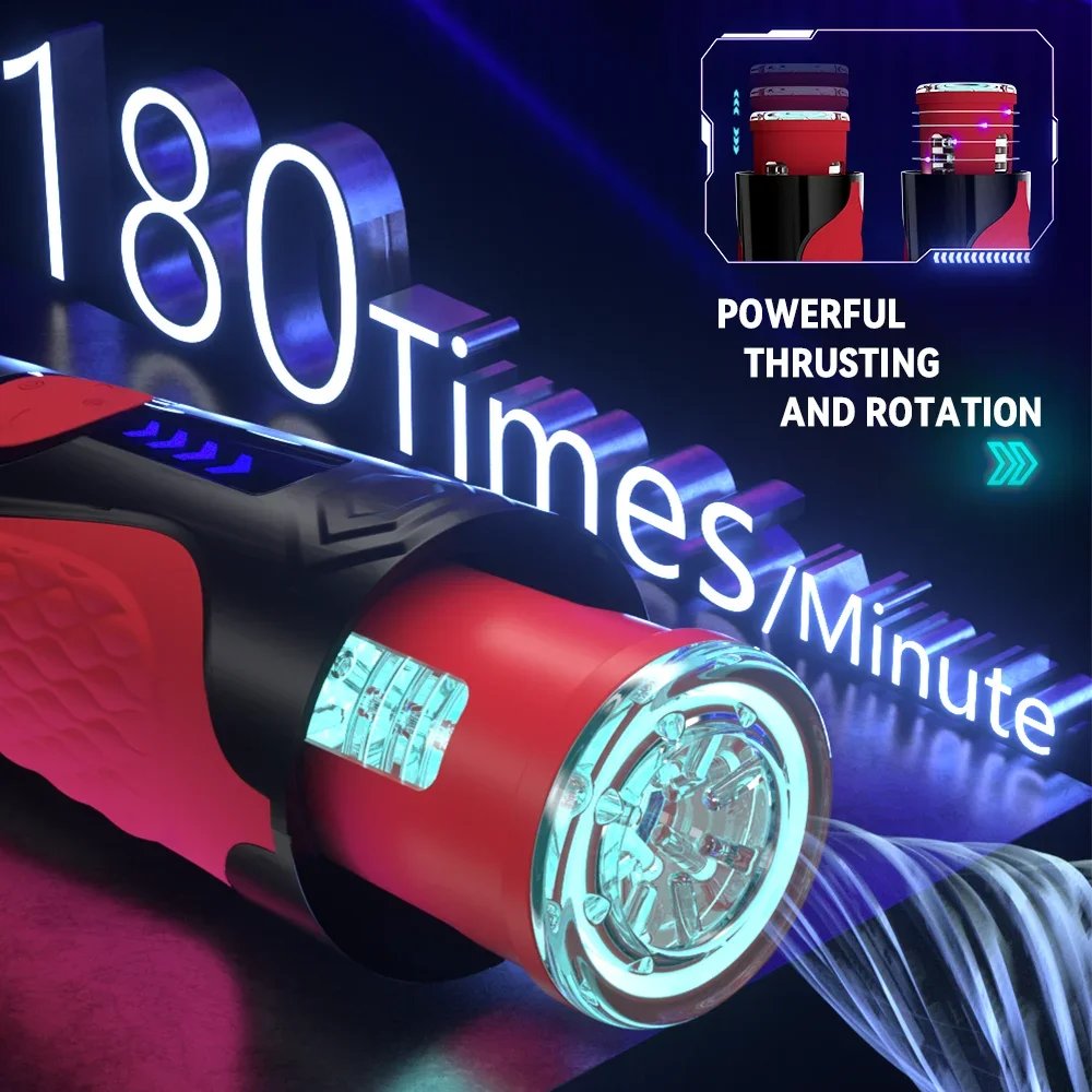 Automatic Telescopic Male Masturbator 7 Thrusting Rotating Modes Pocket Pussy Blowjob Sex Machine Penis Pump Piston Mastubator