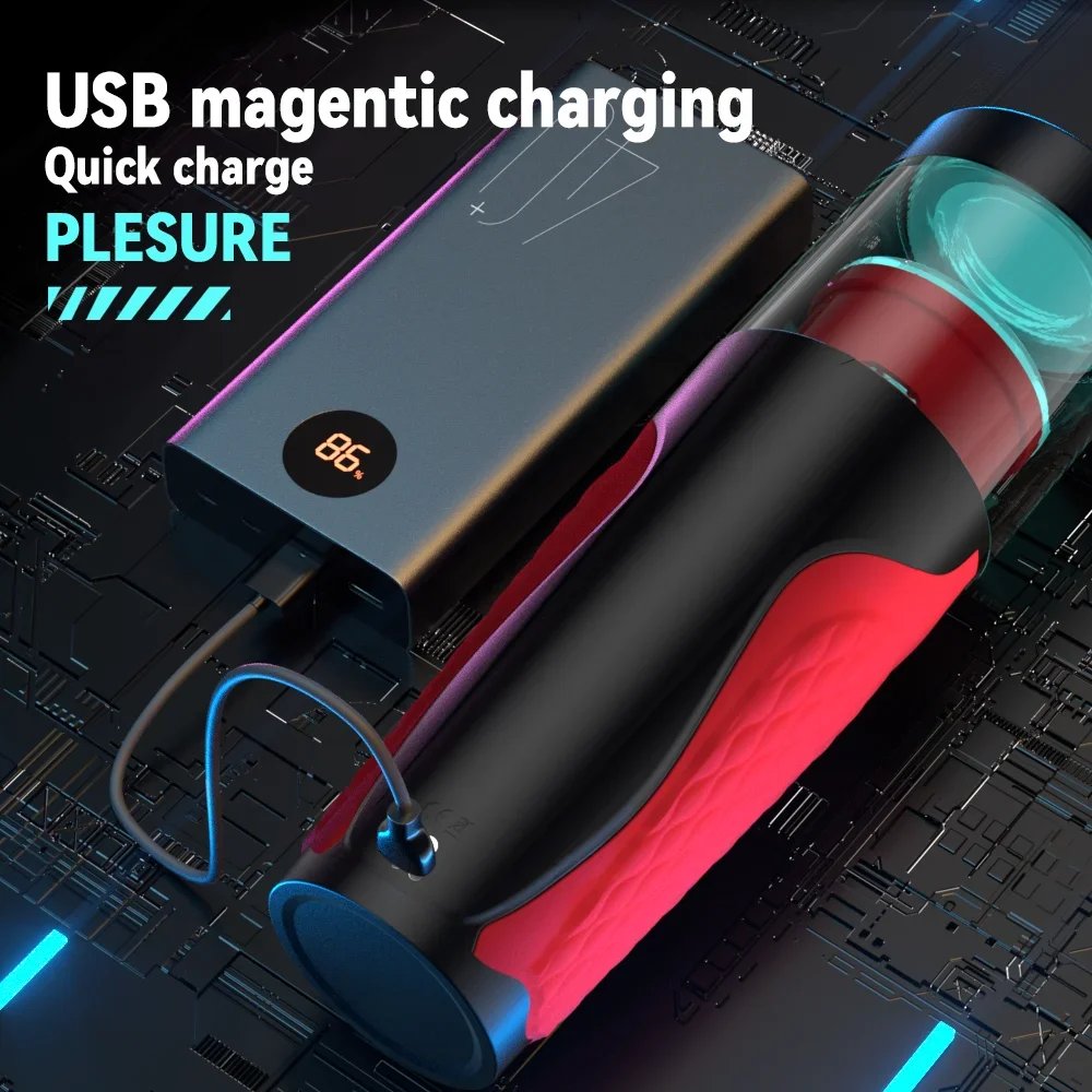 Automatic Telescopic Male Masturbator 7 Thrusting Rotating Modes Pocket Pussy Blowjob Sex Machine Penis Pump Piston Mastubator