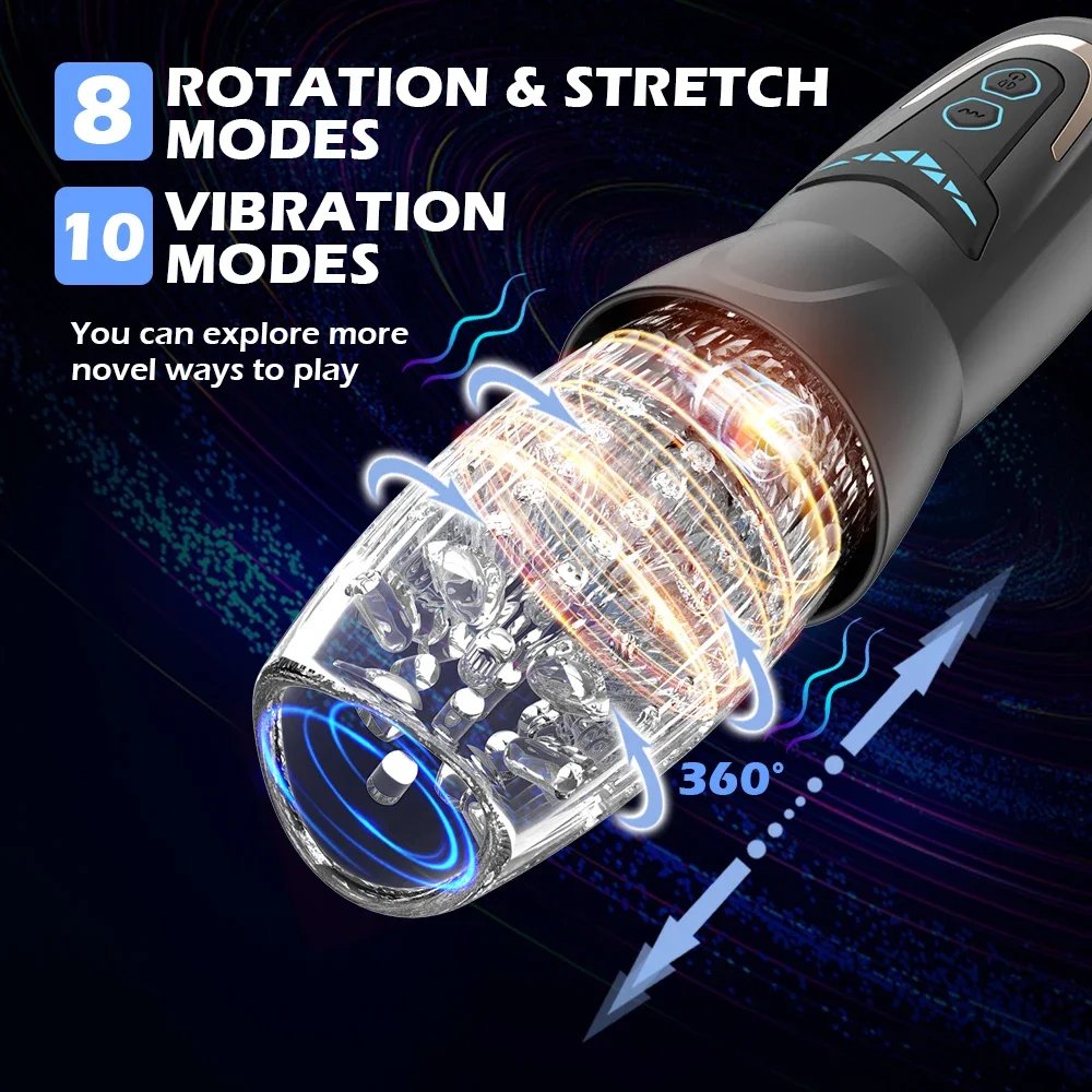 Automatic Telescopic Male Masturbator 7 Thrusting Rotating Modes Pocket Pussy Blowjob Sex Machine Penis Pump Piston Mastubator