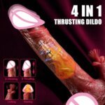 4 IN 1 Realistic Thrusting Dildo Women Heating Licking Penis vagina G-Spot Anal Vagina Penetration Sex Toys Vibrator Sex shop 18