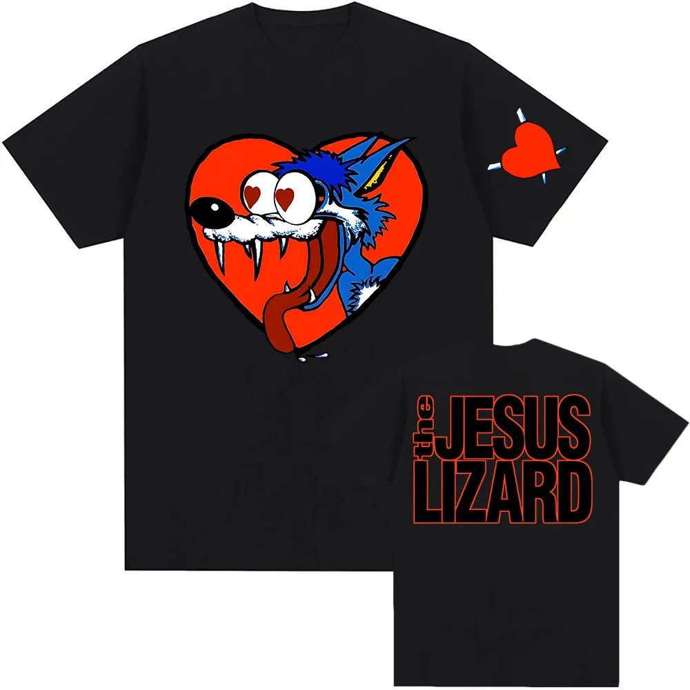 Rock Band The Jesus Lizard Tshirts Short Sleeve Cotton O-neck T-shirt for Male Hip Hop  Cartoon Printing T Shirt Men Women Tees
