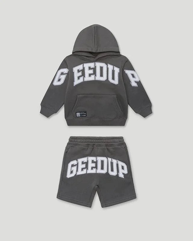 Fitness Outdoor Loose Hoodie Men's and Women's Set Summer Harajuku Y2K Retro Personalized Design Leisure Jogging Street Set
