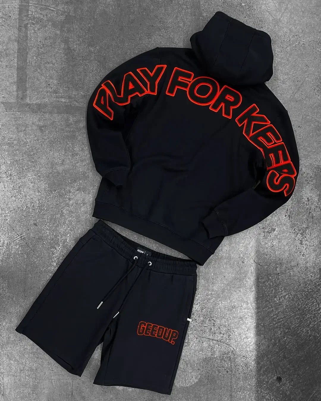 Fitness Outdoor Loose Hoodie Men's and Women's Set Summer Harajuku Y2K Retro Personalized Design Leisure Jogging Street Set