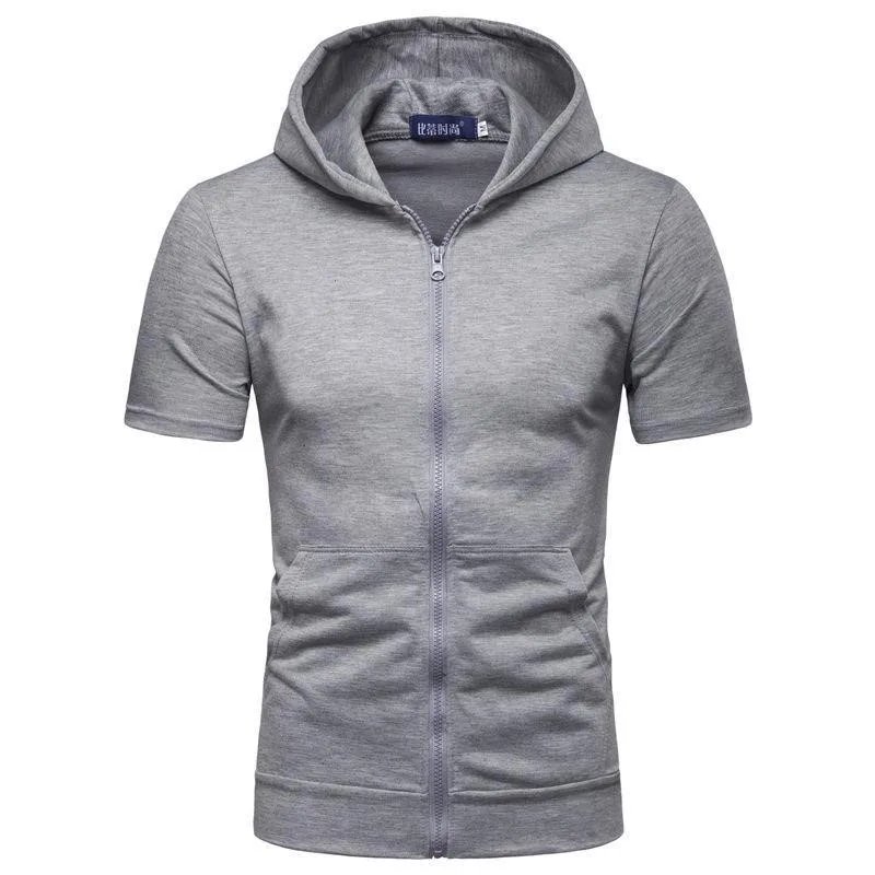 Men's Zipper Hooded ort Sve Cardigan Slim Fit Lightweight Summer Top Busin Casual Sle Hoodie T-irt by Bamboo Brand