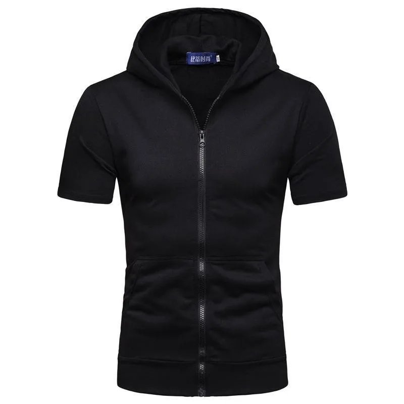 Men's Zipper Hooded ort Sve Cardigan Slim Fit Lightweight Summer Top Busin Casual Sle Hoodie T-irt by Bamboo Brand