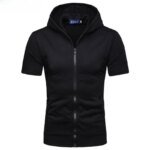 Men's Zipper Hooded ort Sve Cardigan Slim Fit Lightweight Summer Top Busin Casual Sle Hoodie T-irt by Bamboo Brand