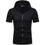 Men's Zipper Hooded ort Sve Cardigan Slim Fit Lightweight Summer Top Busin Casual Sle Hoodie T-irt by Bamboo Brand - Image 5