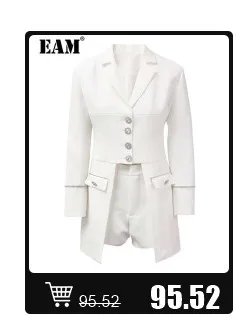 [EAM] Women White Ruffles Big Size Blouse New Stand Collar Sleeveless Loose Fit Shirt Fashion Tide Spring Summer 2025 1DF7975