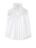 [EAM] Women White Ruffles Big Size Blouse New Stand Collar Sleeveless Loose Fit Shirt Fashion Tide Spring Summer 2025 1DF7975 - Image 6