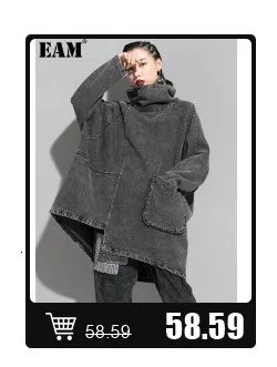 [EAM] Women White Ruffles Big Size Blouse New Stand Collar Sleeveless Loose Fit Shirt Fashion Tide Spring Summer 2025 1DF7975
