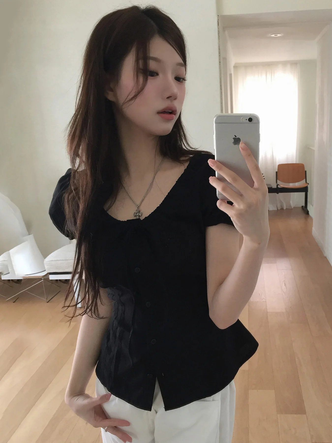 Phantasy Y2k T-shirt Short Sleeve Women's Vintage Slimming Tops O- Neck Shirt Fashion Elegant  Blouse Summer Women's Clothing  ﻿