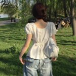 Phantasy Y2k T-shirt Short Sleeve Women's Vintage Slimming Tops O- Neck Shirt Fashion Elegant  Blouse Summer Women's Clothing  ﻿ - Image 3