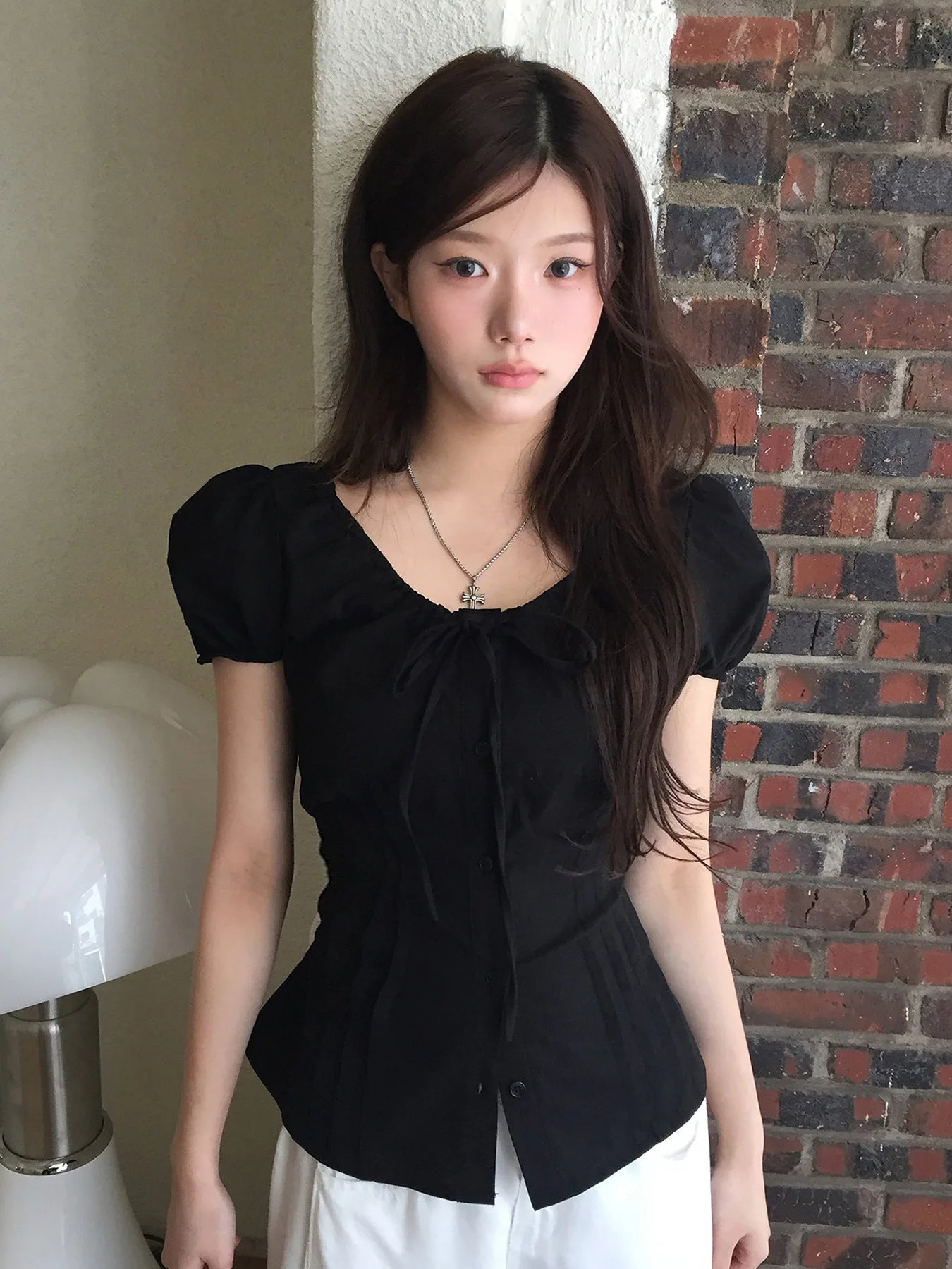 Phantasy Y2k T-shirt Short Sleeve Women's Vintage Slimming Tops O- Neck Shirt Fashion Elegant  Blouse Summer Women's Clothing  ﻿