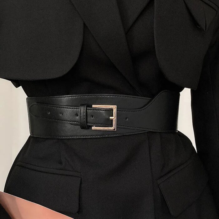 1pcs Belt Women Ins Wind Versatile Korean Version Black Dress Wide Waist Cincher Women Summer Outerwear Fashion Suit Decorative - Image 5