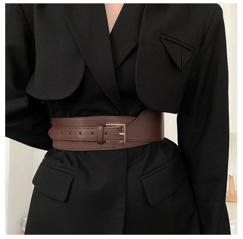 1pcs Belt Women Ins Wind Versatile Korean Version Black Dress Wide Waist Cincher Women Summer Outerwear Fashion Suit Decorative