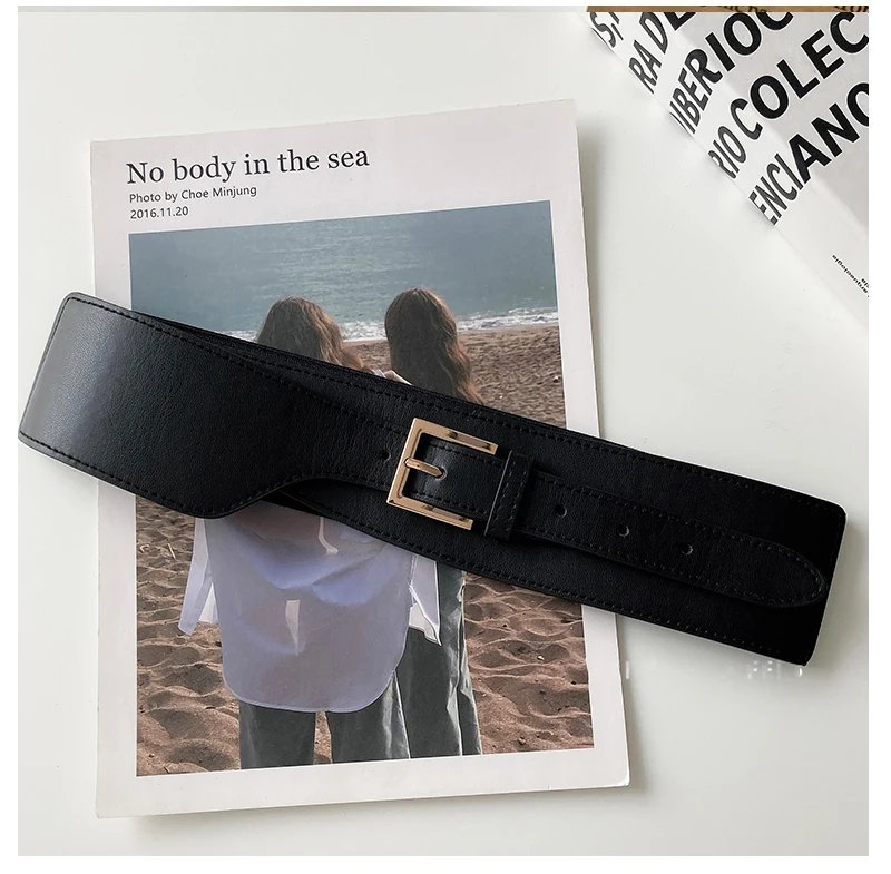 1pcs Belt Women Ins Wind Versatile Korean Version Black Dress Wide Waist Cincher Women Summer Outerwear Fashion Suit Decorative