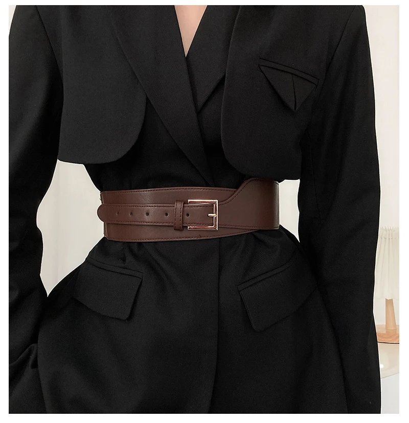 1pcs Belt Women Ins Wind Versatile Korean Version Black Dress Wide Waist Cincher Women Summer Outerwear Fashion Suit Decorative