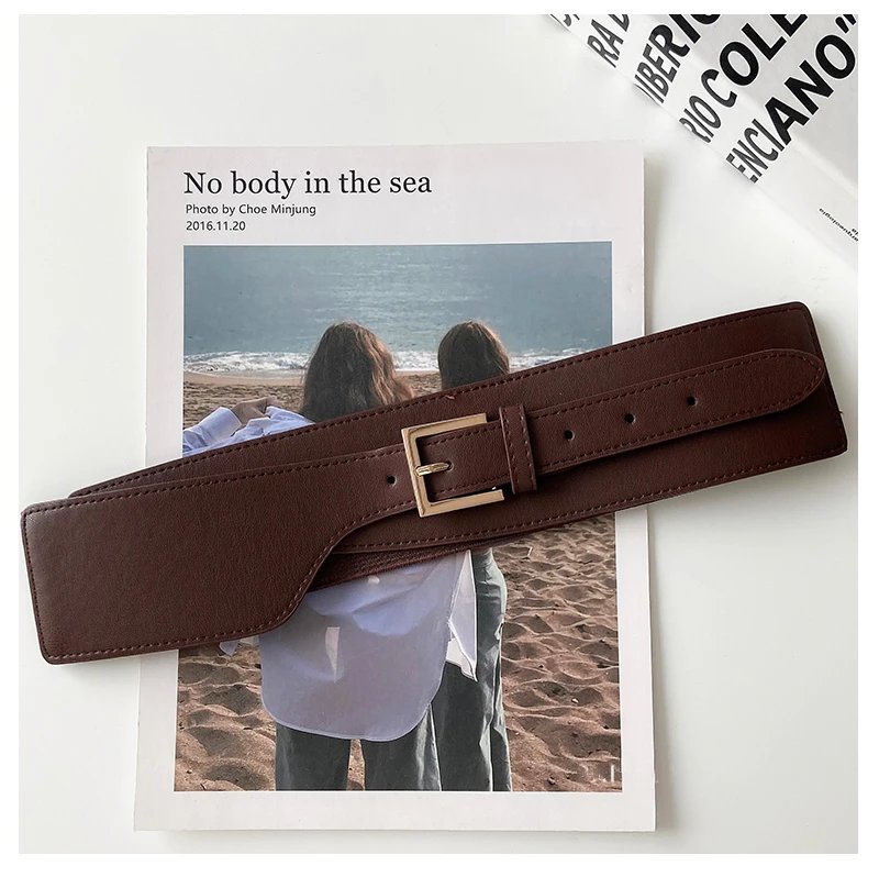 1pcs Belt Women Ins Wind Versatile Korean Version Black Dress Wide Waist Cincher Women Summer Outerwear Fashion Suit Decorative