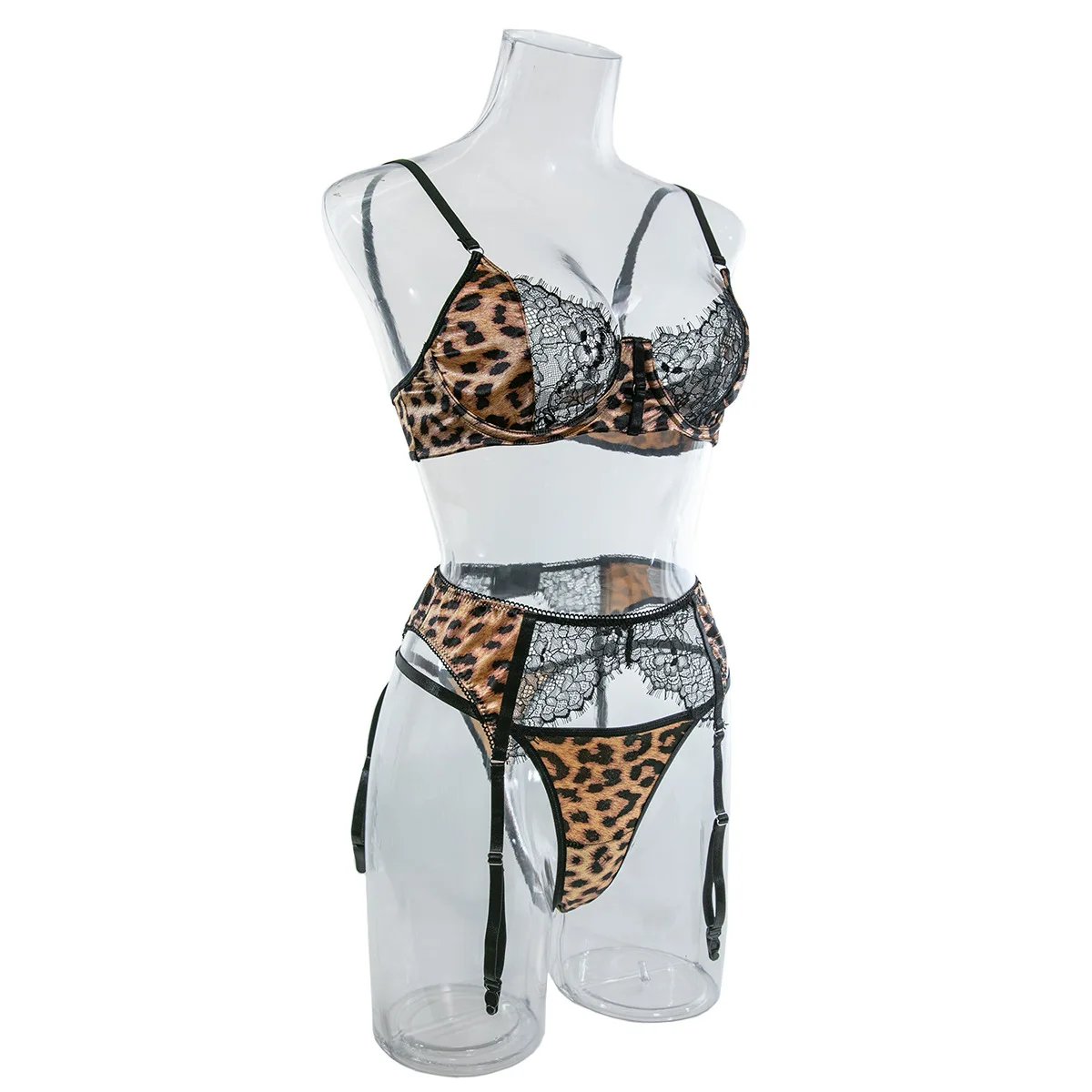 SINGREINY Leopard Lace Spliced Sensual Bra&Briefs Suits Porno Strapless Corset Suit Lingerie Women Club Sheath Underwear Sets SINGREINY Leopard Lace Spliced Sensual Bra&Briefs Suits Porno Strapless Corset Suit Lingerie Women Club Sheath Underwear Sets