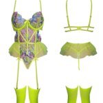 Toucheart Sexy Lingerie Embroidered Bra Set For Women Embroidered Bra Set Backless Transparent One Piece Stockings Sex Suit New - Image 6