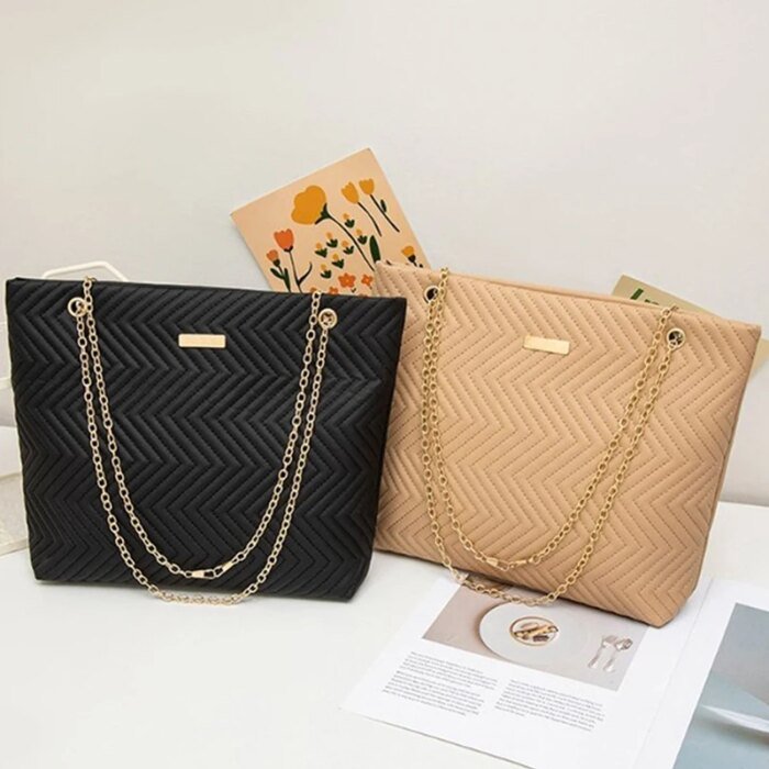 1PC PU Material Women's Shoulder Bag Tote Bag Large Capacity Casual Crossbody Bags - Image 4
