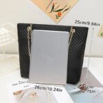 1PC PU Material Women's Shoulder Bag Tote Bag Large Capacity Casual Crossbody Bags - Image 6