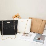 1PC PU Material Women's Shoulder Bag Tote Bag Large Capacity Casual Crossbody Bags - Image 2
