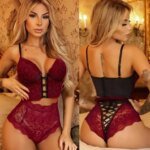 European & American Viral Stretch Lace Sheer Alluring Rose Embroidery Waist-Cinching Bra & Panty Set - Image 3
