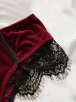 2-Piece Flocked Bra And Panty set For Women, Matching Lace Underwired Bra Set, Hollow Design At The Back Of The Pants, Soft And - Image 5
