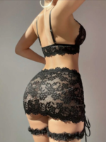 Women Transparent Bra And Panty Garter Underwear Set Hot Erotic Sexy Costumes Underwear Open Bra Thong Sexy Lingerie Sets - Image 2