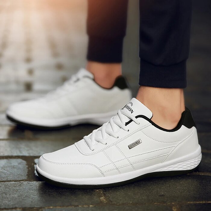 2022 Leather Men Shoes Sneakers Big Size 48 Men Casual Shoes Italian Breathable Leisure Male Non-Slip Footwear Vulcanized Shoes - Image 2