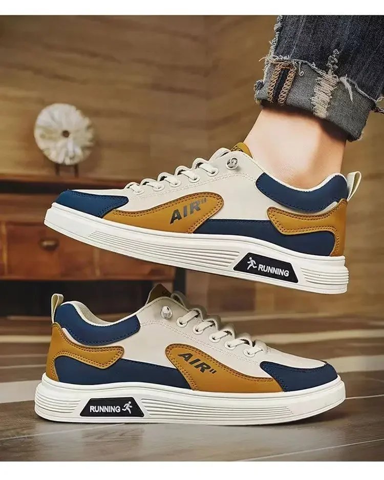 Trend 2025 New Men's Shoes Leather Fashion Low-top Men's Casual Trendy Shoes Running Sports