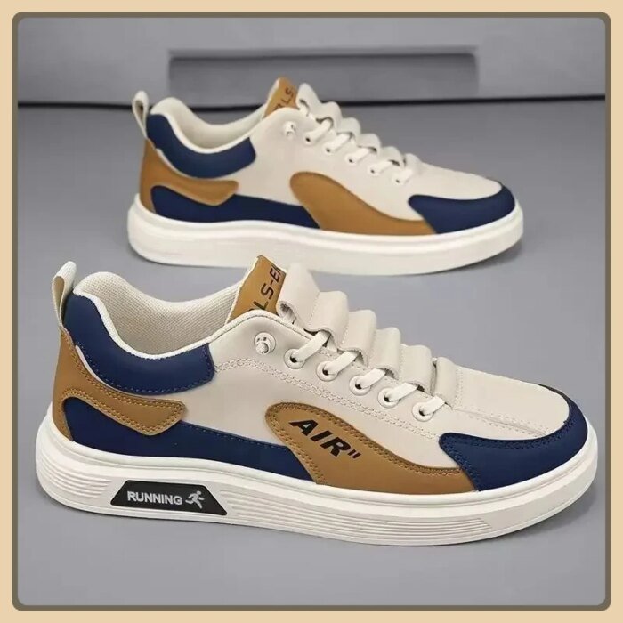 Trend 2025 New Men's Shoes Leather Fashion Low-top Men's Casual Trendy Shoes Running Sports - Image 1