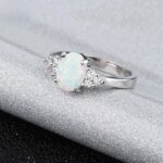1 PC Cute Female White Opal Stone Ring Classic Silver Color Engagement Jewelry Luxury Crystal Oval Wedding Rings for Women - Image 5