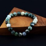 Genuine Tree Patterned Agates Beads Bracelet Woman Real Natural Moss Agates Bracelets Man Energy Stones for Healing Fengshui - Image 4