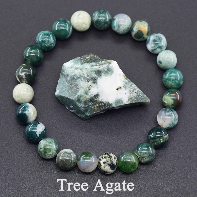571508-2x7kuz.jpg Genuine Tree Patterned Agates Beads Bracelet Woman Real Natural Moss Agates Bracelets Man Energy Stones for Healing Fengshui - Image 1