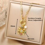 New Arrival Luxury Botanical Flower Sunflower Zirconia Pendant Necklace Glamorous for Woman Girl New Trend Neck Jewelry Gift - Image 5