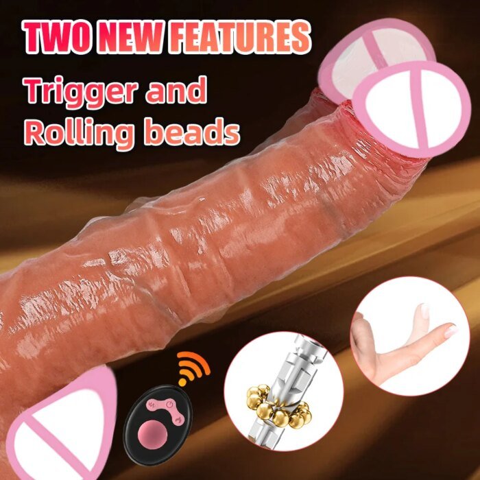 Realistic Dildo Vibrator Glans Penis Trigger Thrusting Vibrating Anal G Spot Clitois Stimulator Telescopic Vibrator Sex Machine - Image 1