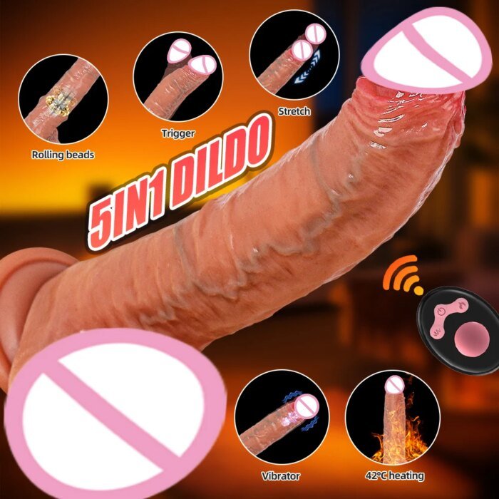 Realistic Dildo Vibrator Glans Penis Trigger Thrusting Vibrating Anal G Spot Clitois Stimulator Telescopic Vibrator Sex Machine - Image 3