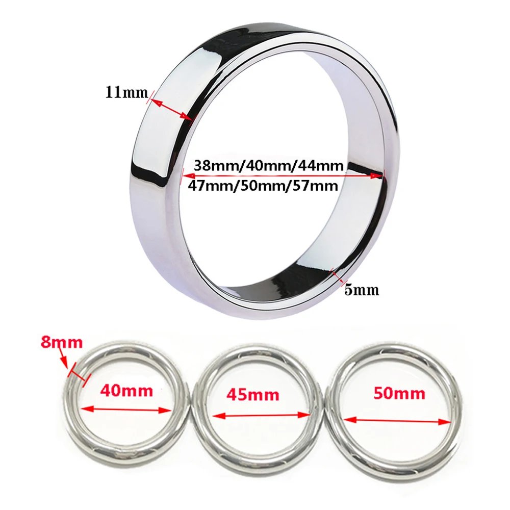 6 sizes Stainless Steel Male Penis Ring Ball Scrotum Stretcher Ejaculation Delay Metal Cock Rings BDSM Sex Toys For Men Cockring