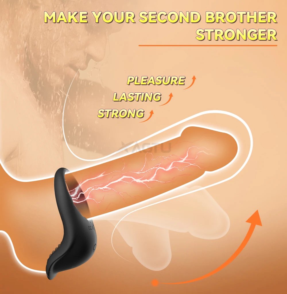 APP Control Vibrating Cock Ring for Men Ejaculation Delay Penis Ring Chastity Cage Clit Stimulator Adult Sex Toy for Couples