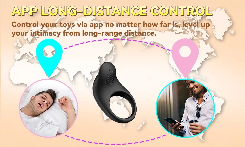 APP Control Vibrating Cock Ring for Men Ejaculation Delay Penis Ring Chastity Cage Clit Stimulator Adult Sex Toy for Couples