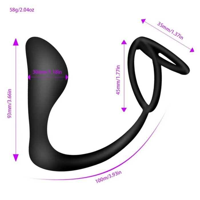 Silicone Penis Ring Stimulator Delay Ejaculation Cock Ring Male Prostate Massager Anal Plug Sex Toys for Men Gay - Image 2