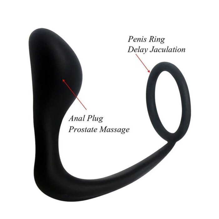 Silicone Penis Ring Stimulator Delay Ejaculation Cock Ring Male Prostate Massager Anal Plug Sex Toys for Men Gay - Image 5