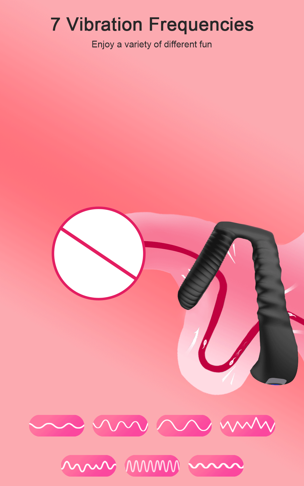 Vibrating Cock Ring for Men Ejaculation Delay Penis Ring Vibrator Silicone Chastity Cage Clitoris Stimulator Sex Toy for Couples